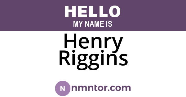 Henry Riggins