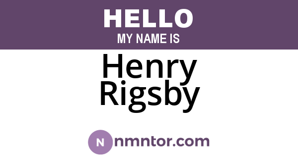 Henry Rigsby