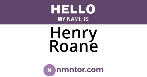 Henry Roane