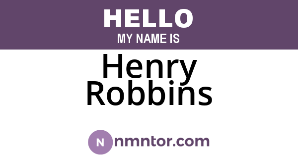 Henry Robbins