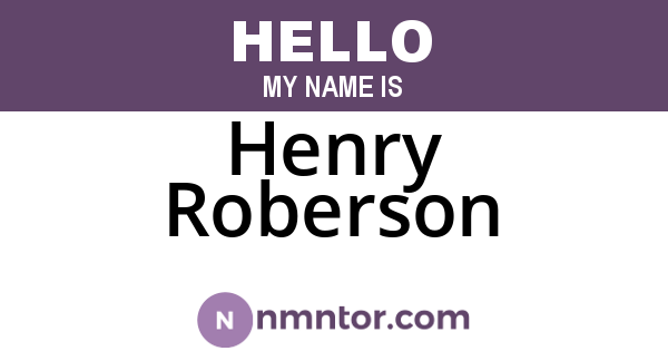 Henry Roberson