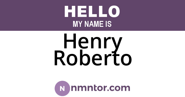Henry Roberto
