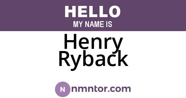 Henry Ryback