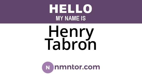 Henry Tabron