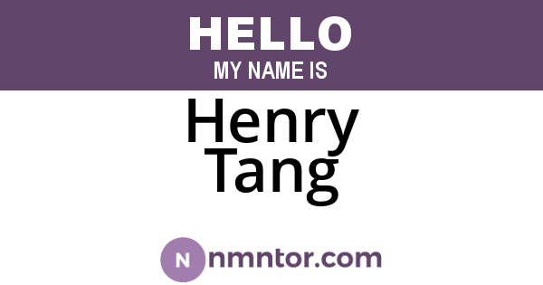 Henry Tang