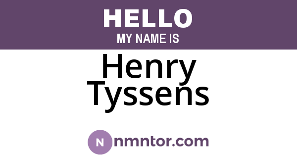 Henry Tyssens