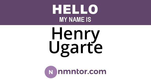 Henry Ugarte