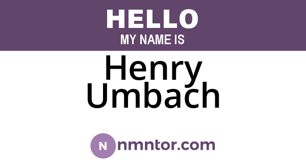 Henry Umbach