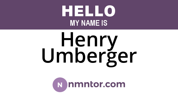 Henry Umberger
