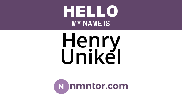 Henry Unikel