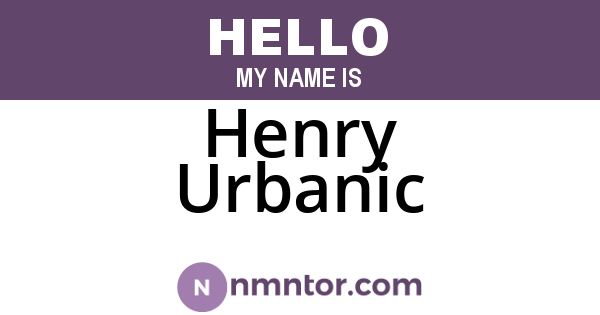 Henry Urbanic