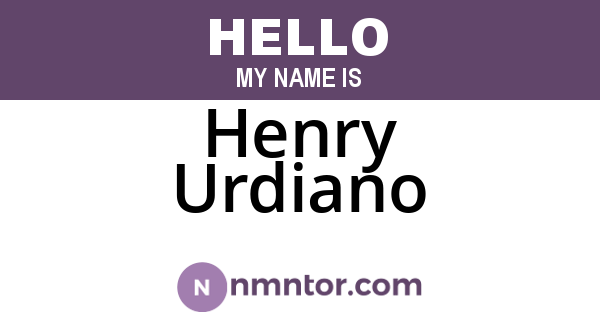Henry Urdiano