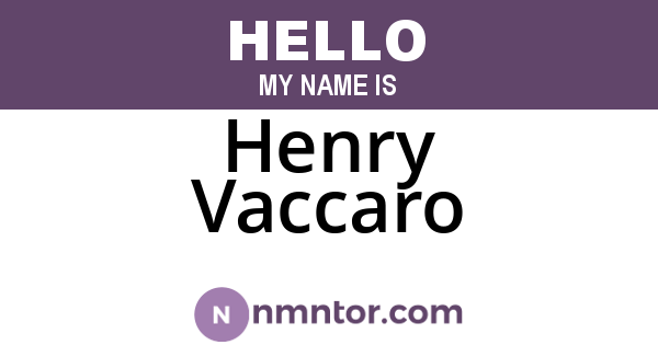 Henry Vaccaro