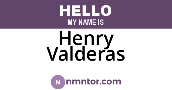 Henry Valderas