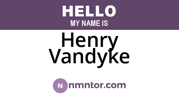 Henry Vandyke