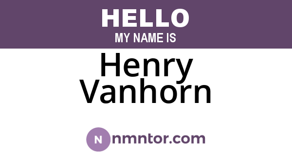 Henry Vanhorn