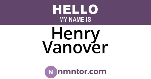 Henry Vanover