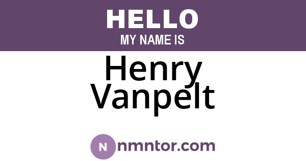 Henry Vanpelt