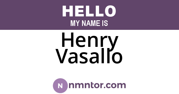 Henry Vasallo