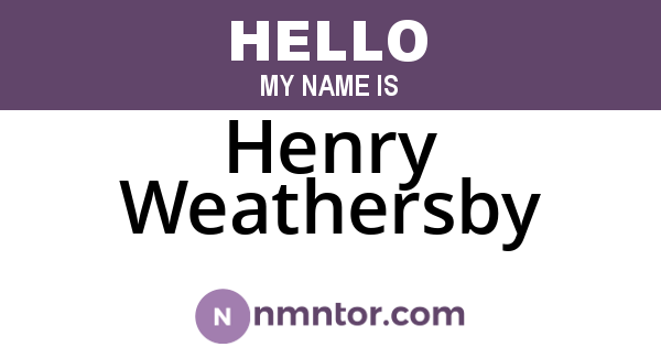 Henry Weathersby