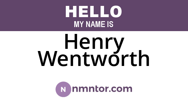 Henry Wentworth