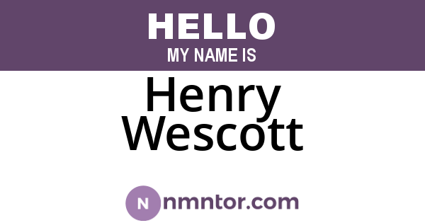 Henry Wescott