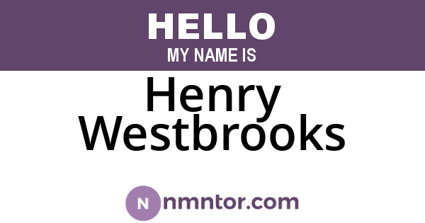 Henry Westbrooks