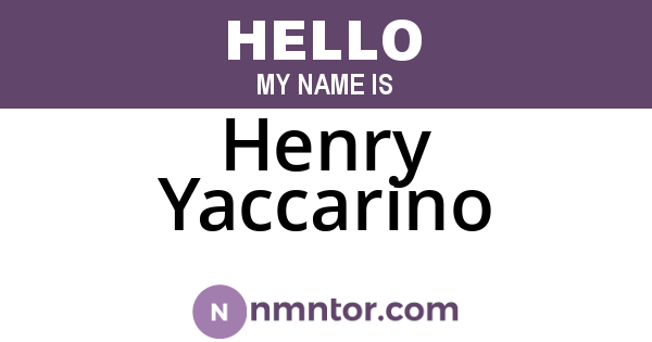Henry Yaccarino
