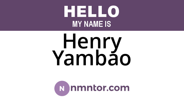 Henry Yambao