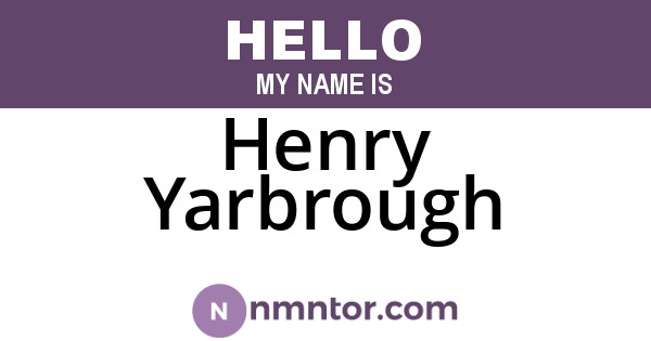 Henry Yarbrough