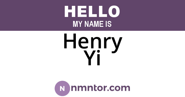Henry Yi