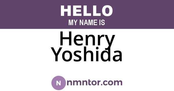 Henry Yoshida