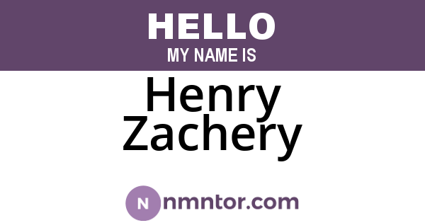 Henry Zachery