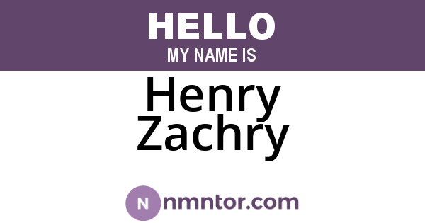 Henry Zachry