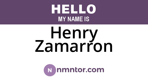 Henry Zamarron