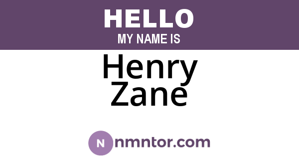 Henry Zane