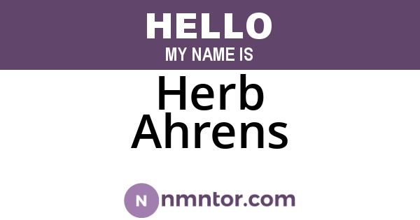 Herb Ahrens