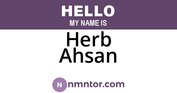 Herb Ahsan