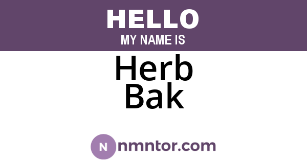 Herb Bak