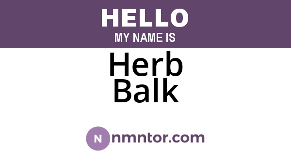 Herb Balk