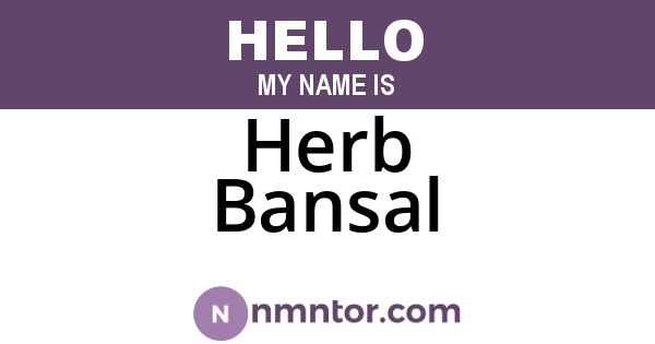 Herb Bansal