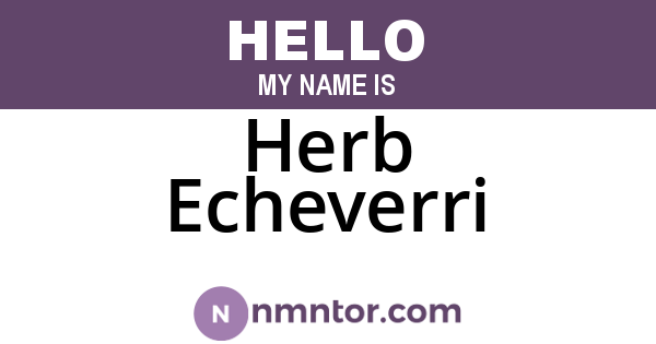 Herb Echeverri
