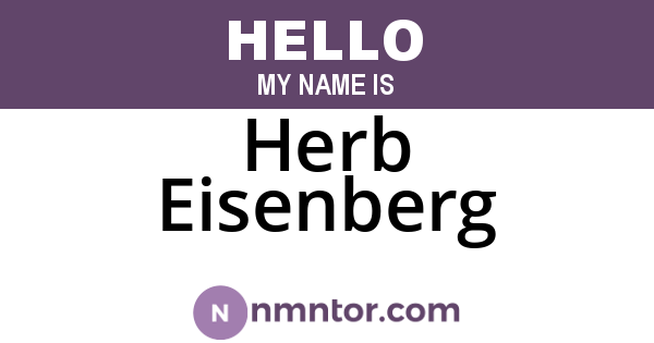 Herb Eisenberg