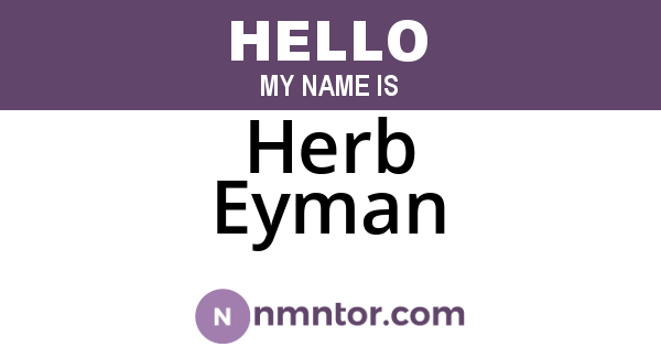 Herb Eyman