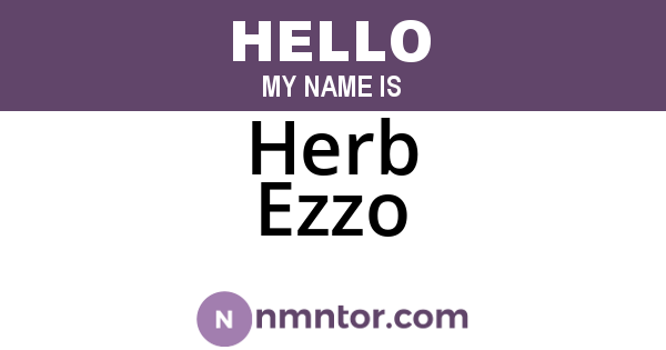 Herb Ezzo