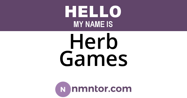 Herb Games