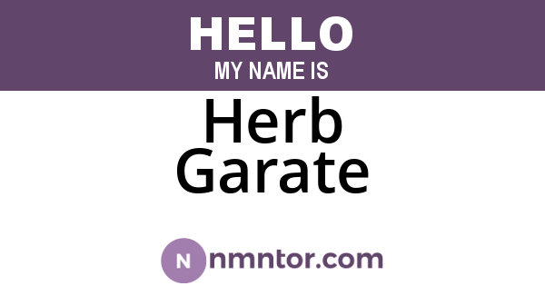 Herb Garate
