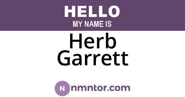 Herb Garrett