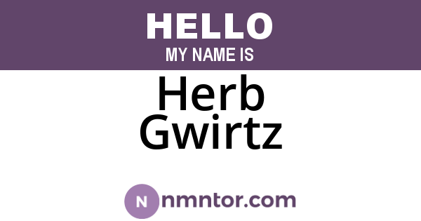 Herb Gwirtz