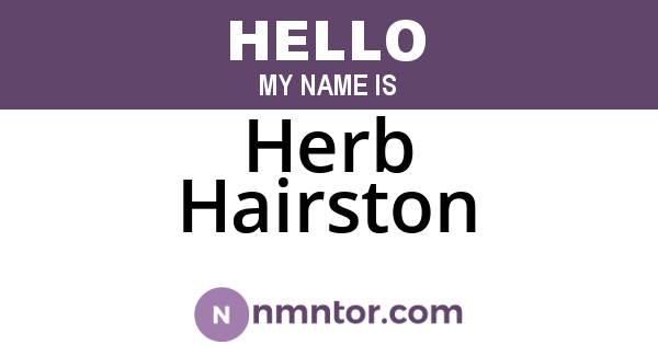 Herb Hairston